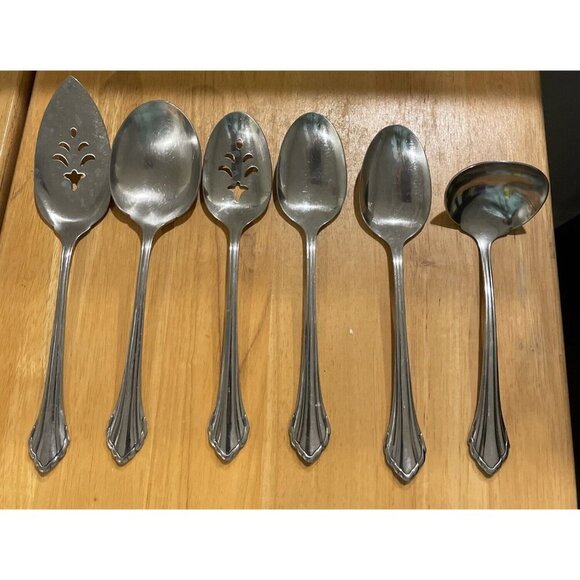 Oneida Community Clarette Stainless Flatware Hostess Serving Pieces Set Of 6 - Picture 1 of 3